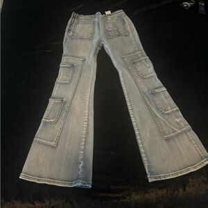 Shein Girls size 13y light wash flare jeans